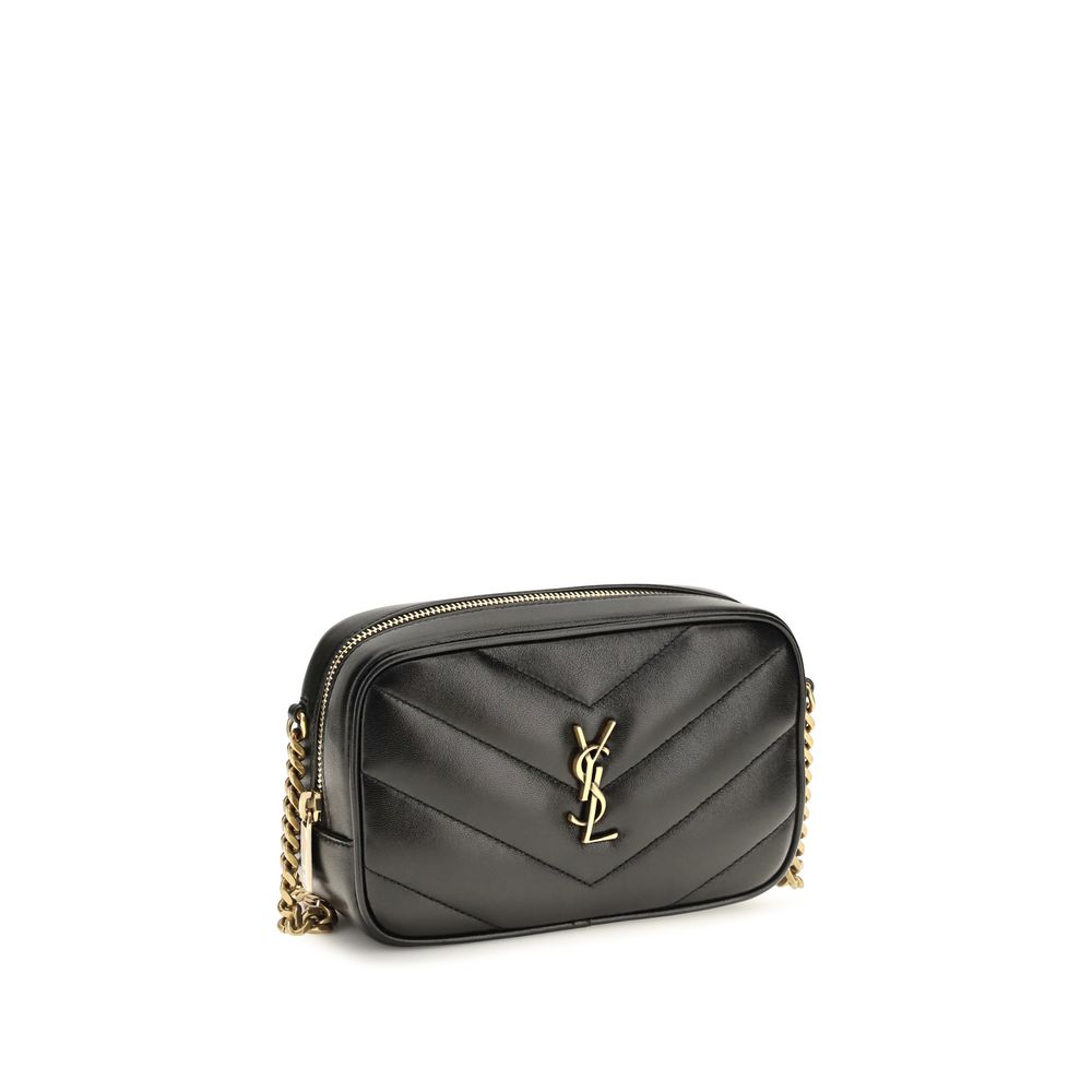 Sac à bandoulière Saint Laurent en agneau noir Ovis Aries Aries
