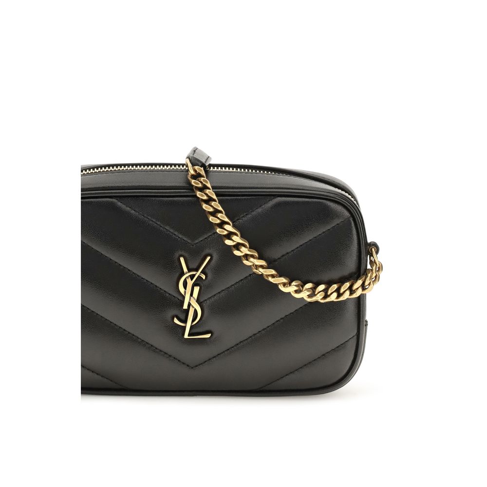 Sac à bandoulière Saint Laurent en agneau noir Ovis Aries Aries