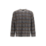 Sweat-shirt en soie bleue Giorgio Armani