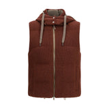 Brunello Cucinelli Gilet Sans Manches en Coton Marron