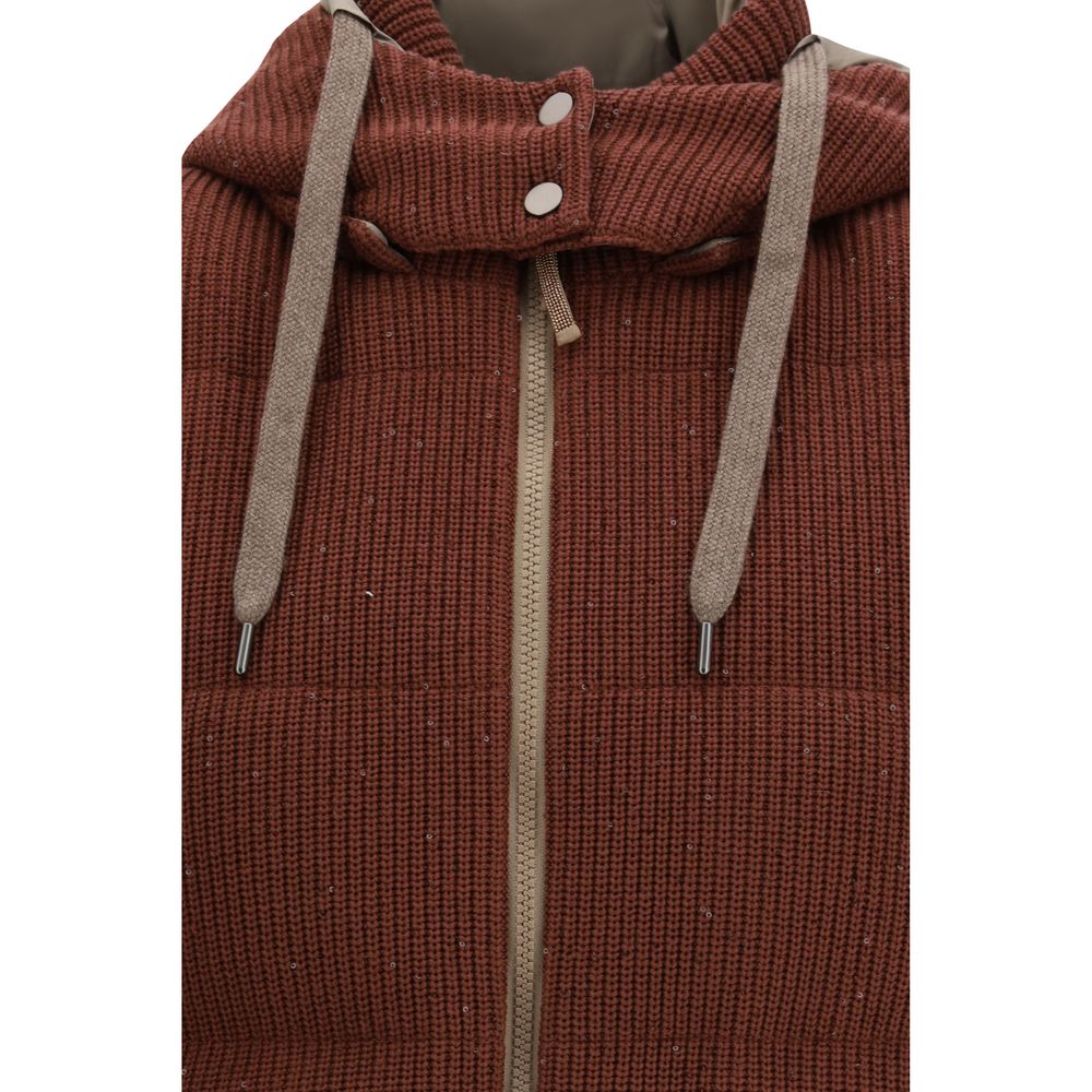 Brunello Cucinelli Gilet Sans Manches en Coton Marron