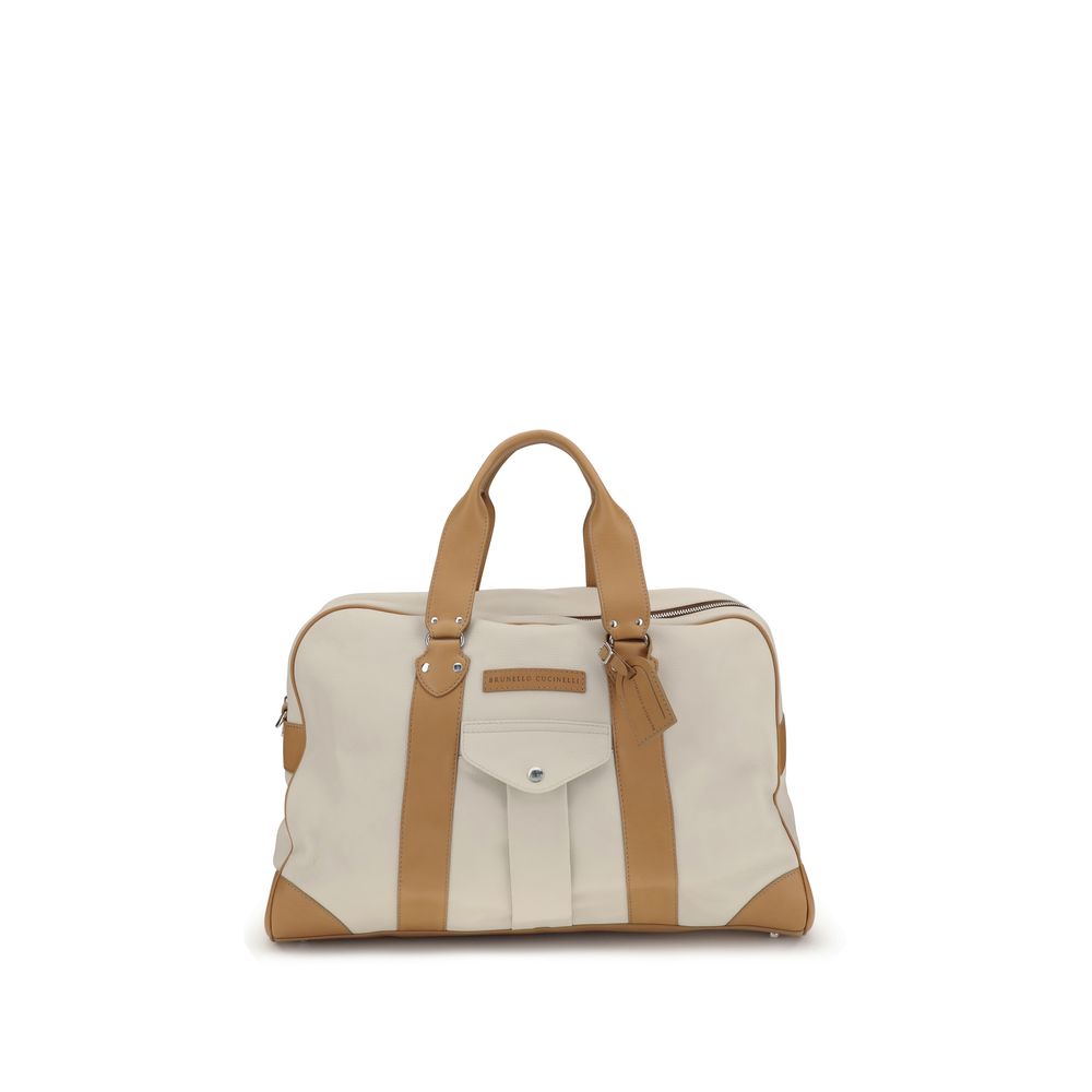 Brunello Cucinelli Sacs et bagages en cuir de veau beige Bos Taurus