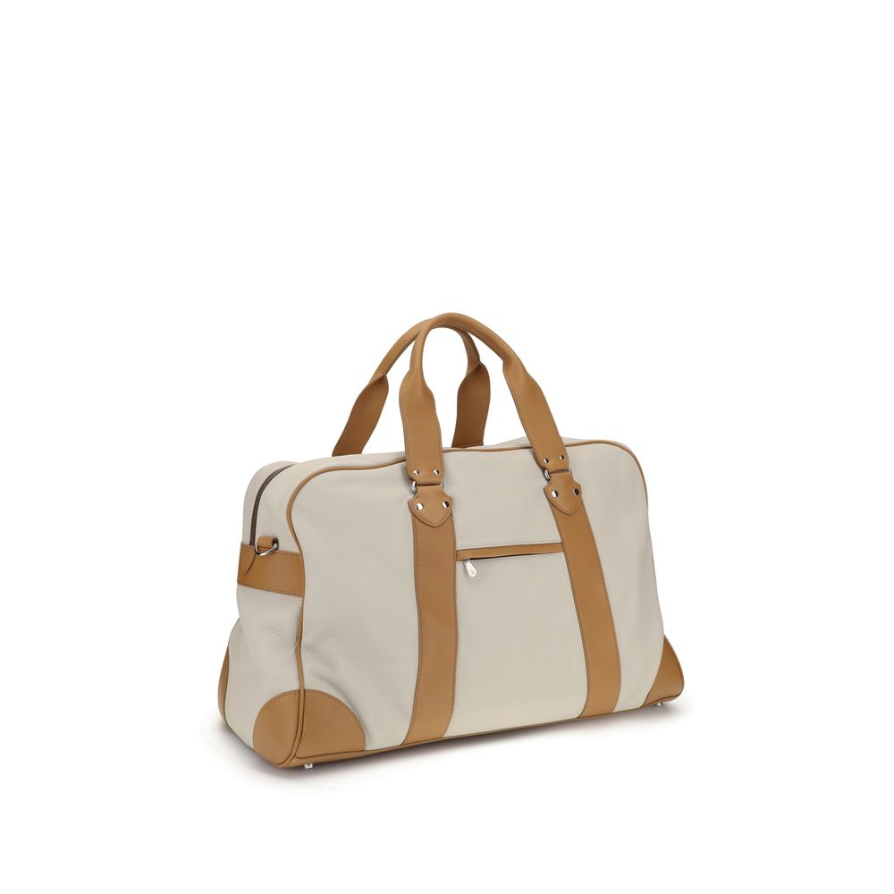 Brunello Cucinelli Sacs et bagages en cuir de veau beige Bos Taurus
