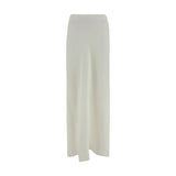 Jupe longue en viscose blanche Brunello Cucinelli