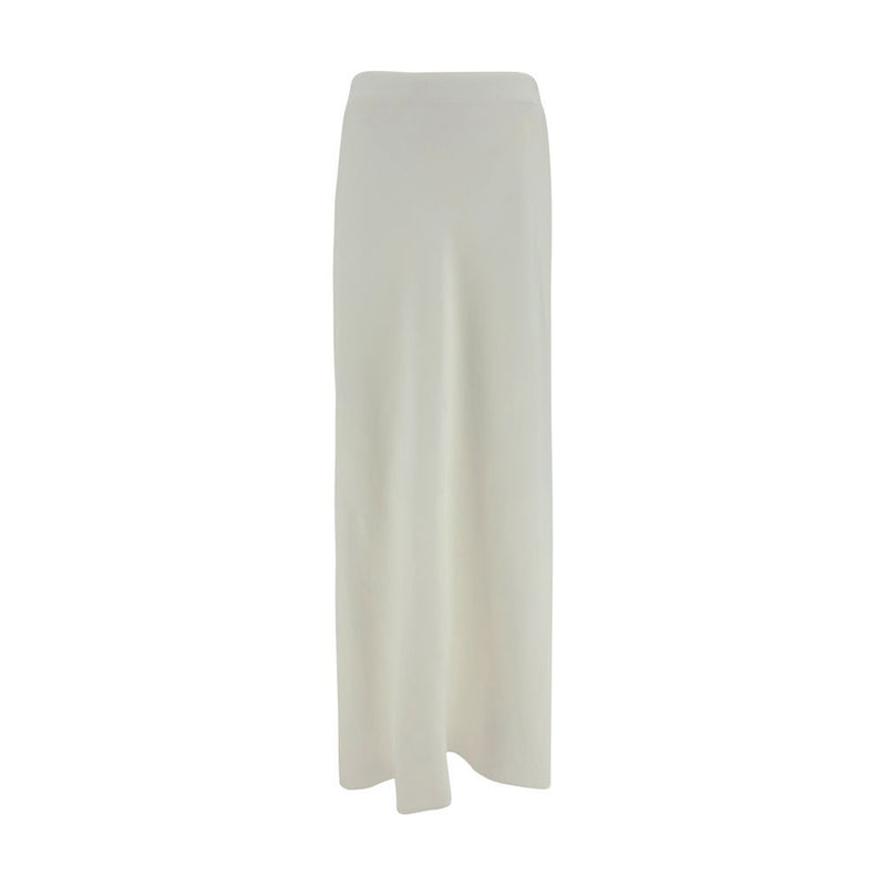 Brunello Cucinelli White Viscose Long Skirt