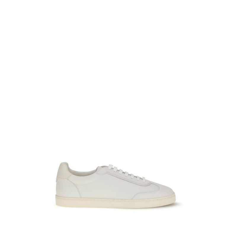 Brunello Cucinelli White Deer Low Top Sneakers