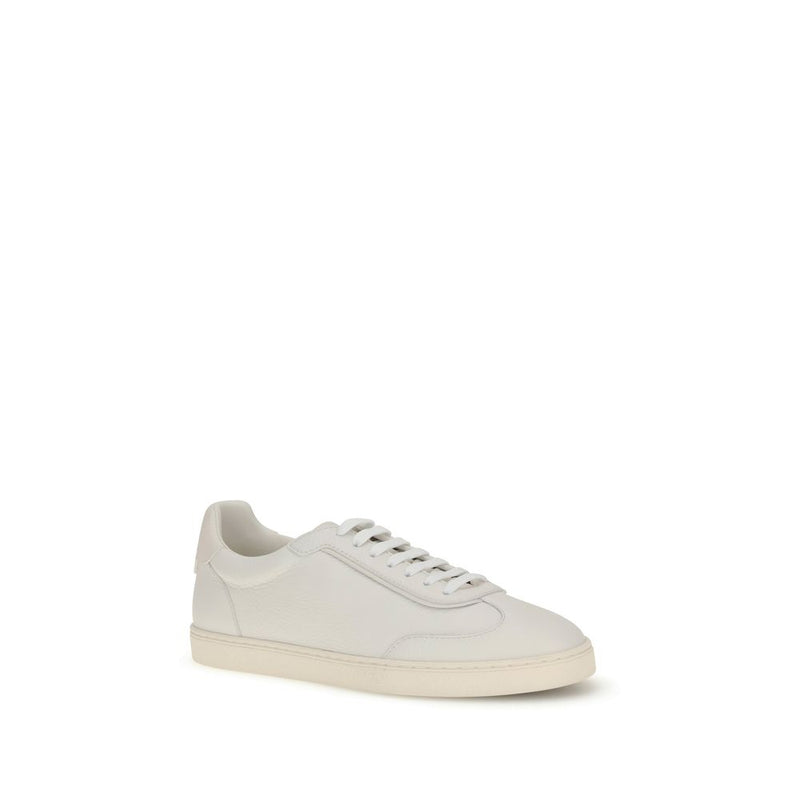Brunello Cucinelli White Deer Low Top Sneakers