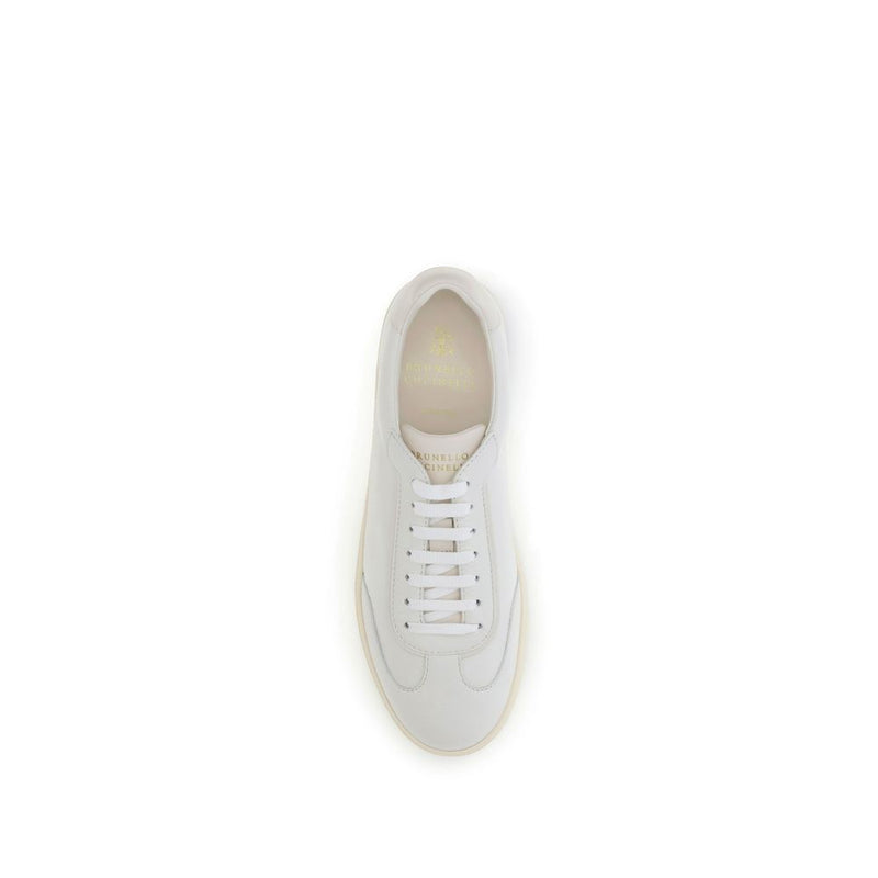 Brunello Cucinelli White Deer Low Top Sneakers