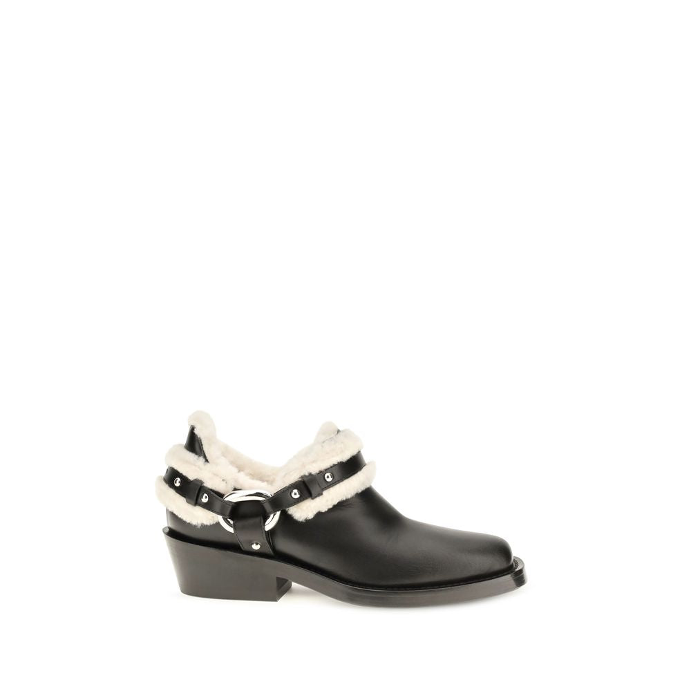 Bottes montantes Rabanne en cuir de veau noir