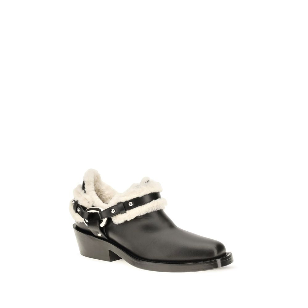 Bottes montantes Rabanne en cuir de veau noir