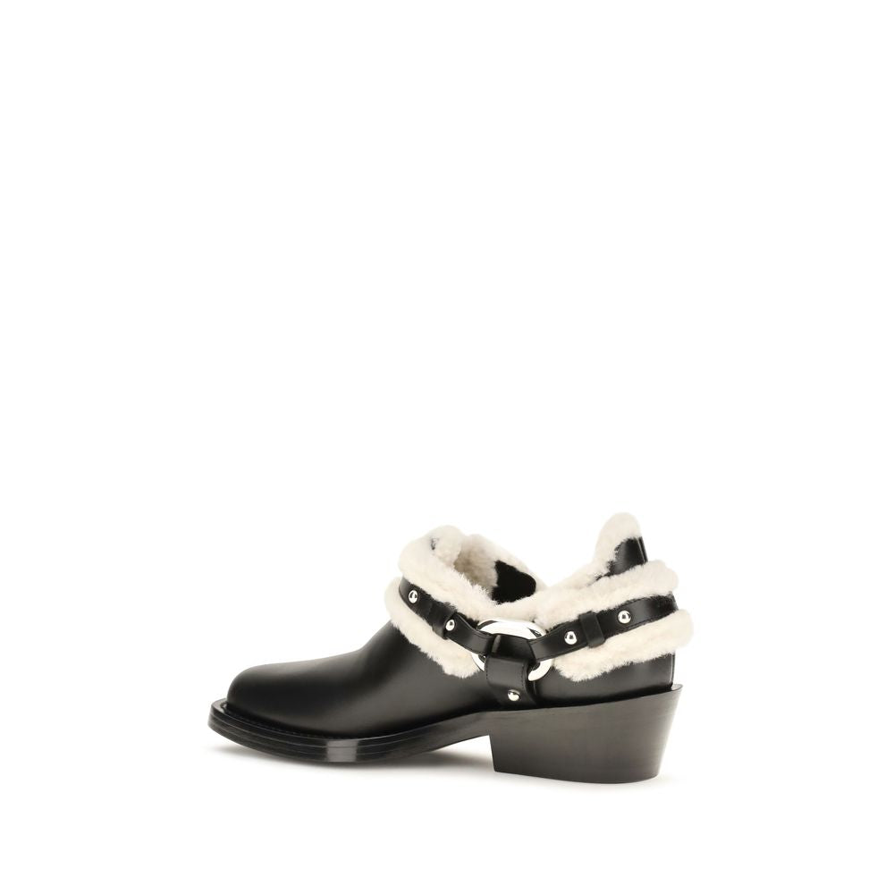 Bottes montantes Rabanne en cuir de veau noir