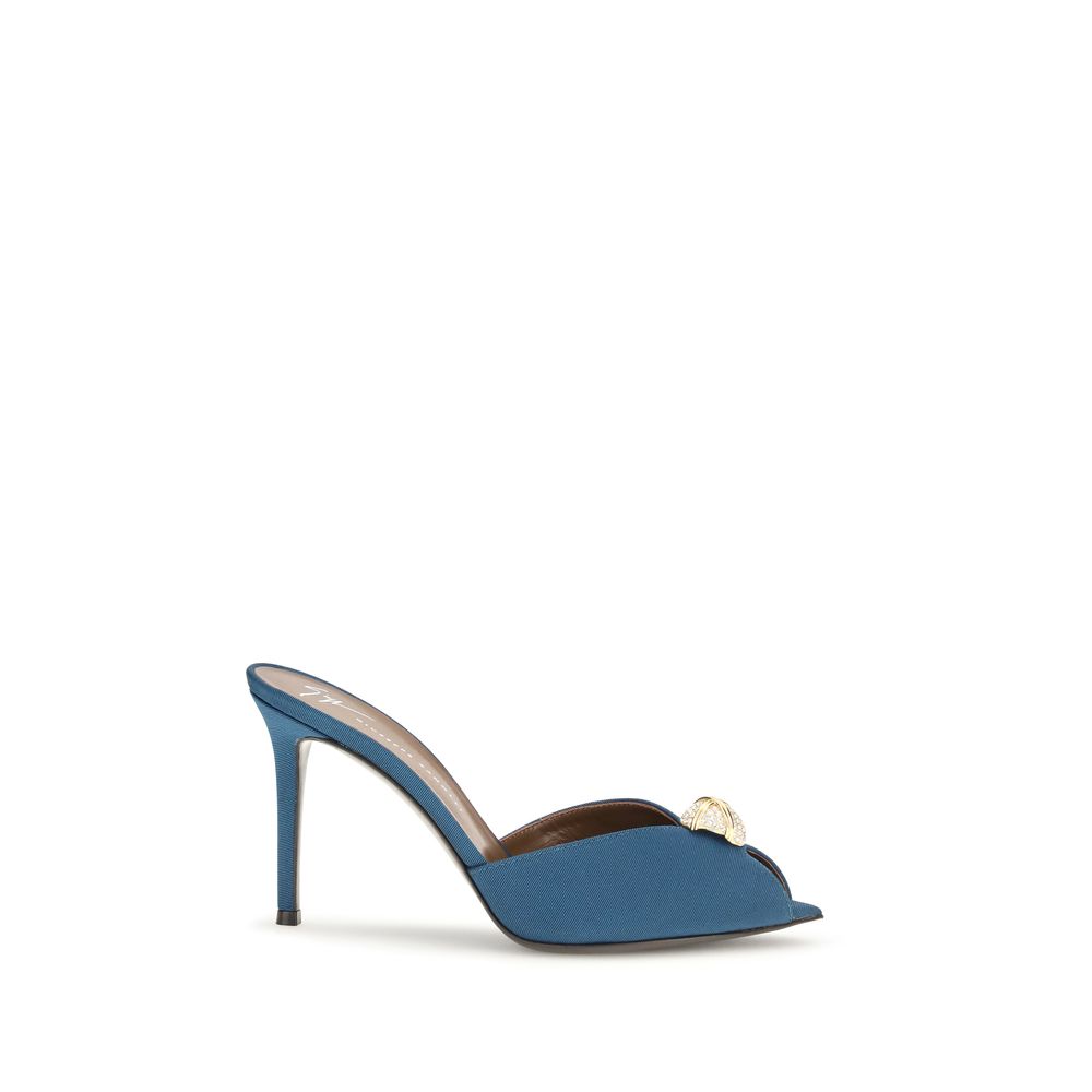 Sandales à talons aiguilles Giuseppe Zanotti en cuir de veau bleu
