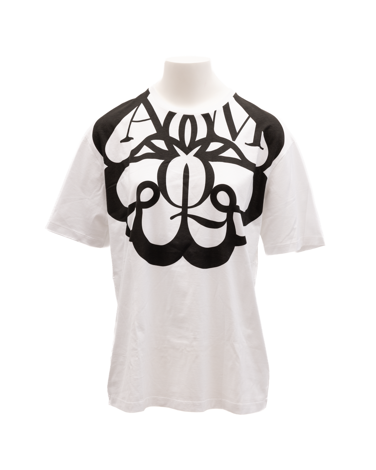 T-shirt imprimé en coton blanc Alexander McQueen