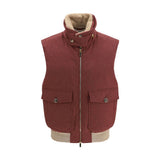 Brunello Cucinelli Gilet Sans Manches Oves Aries En Laine Bordeaux