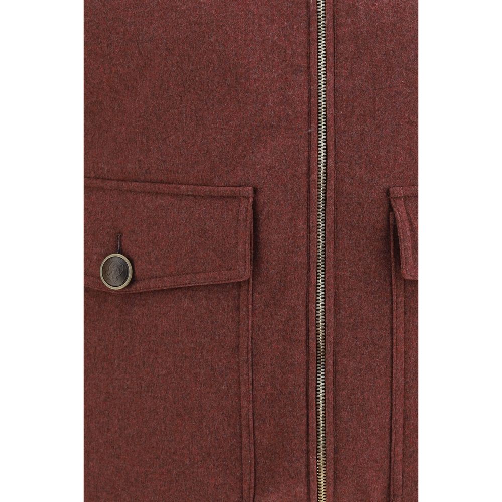 Brunello Cucinelli Gilet Sans Manches Oves Aries En Laine Bordeaux