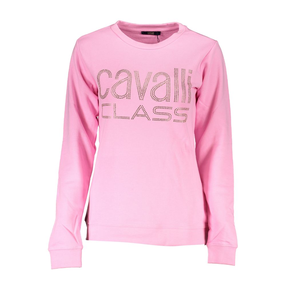 Sweatshirt Cavalli Class en coton rose pour femme