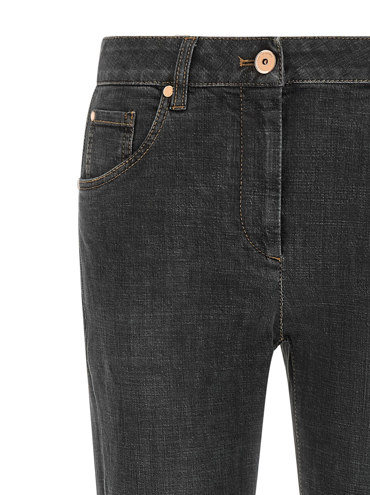 Jean slim en coton gris Brunello Cucinelli
