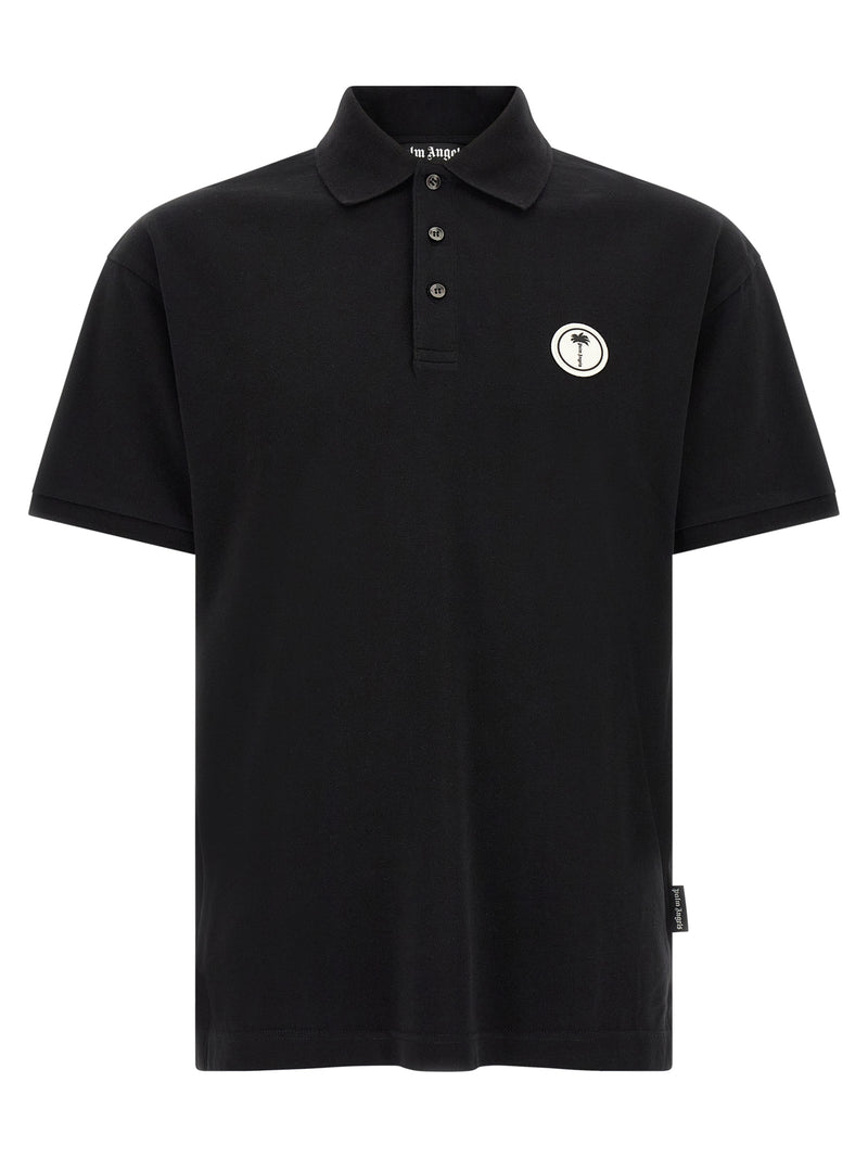 Palm Angels Black Cotton Polo Shirt