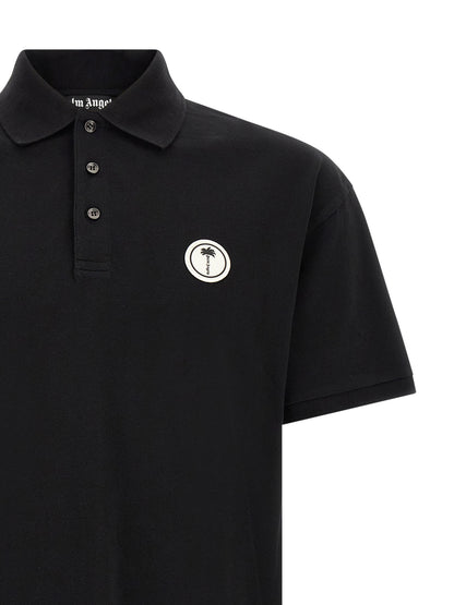 Palm Angels Black Cotton Polo Shirt