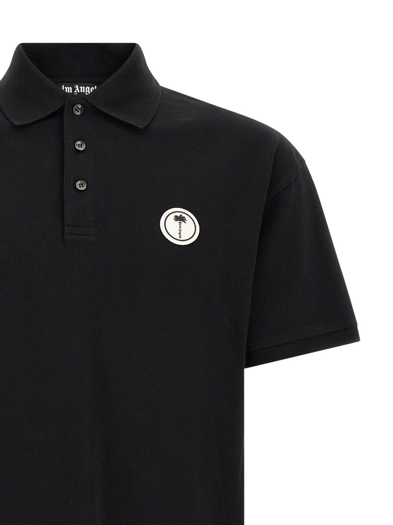 Palm Angels Black Cotton Polo Shirt