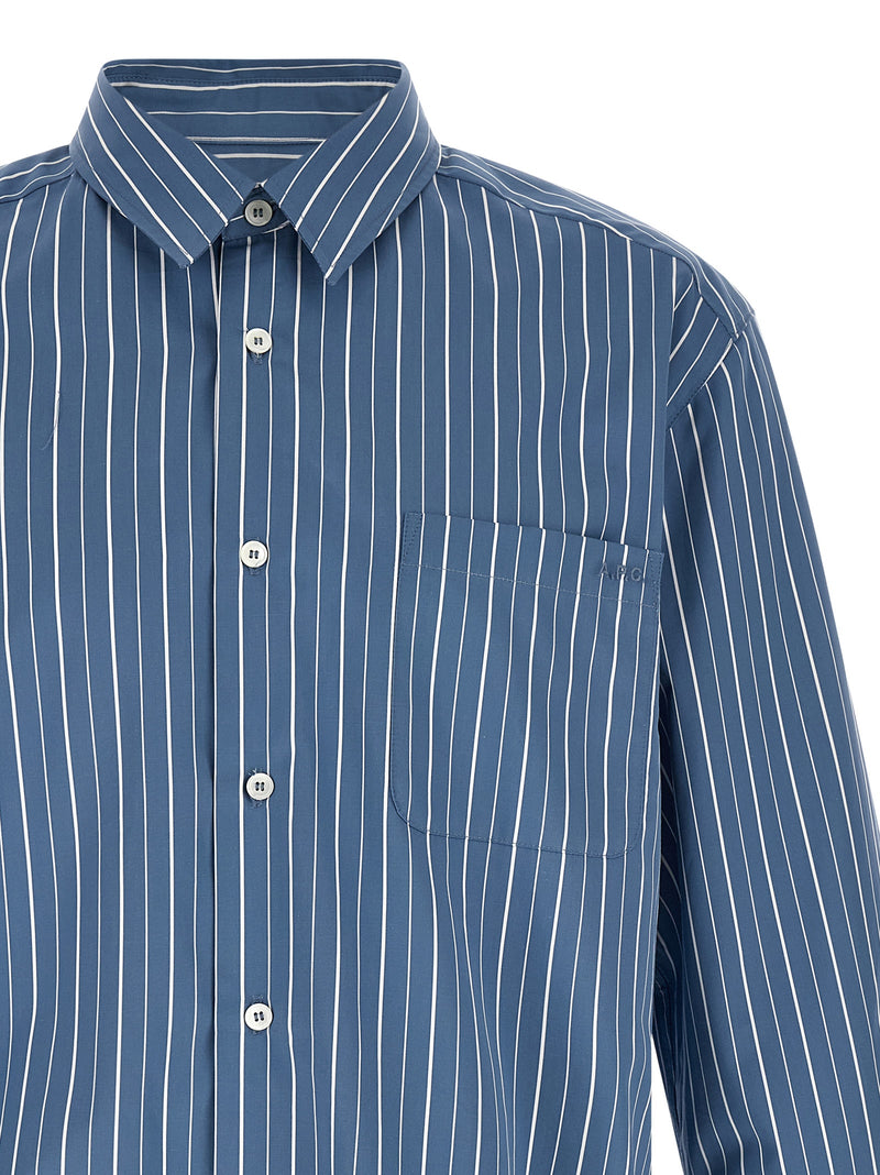 A.P.C. Blue Cotton Blouse