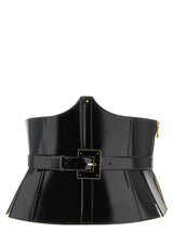 Ceinture noire taille haute en cuir Elisabetta Franchi