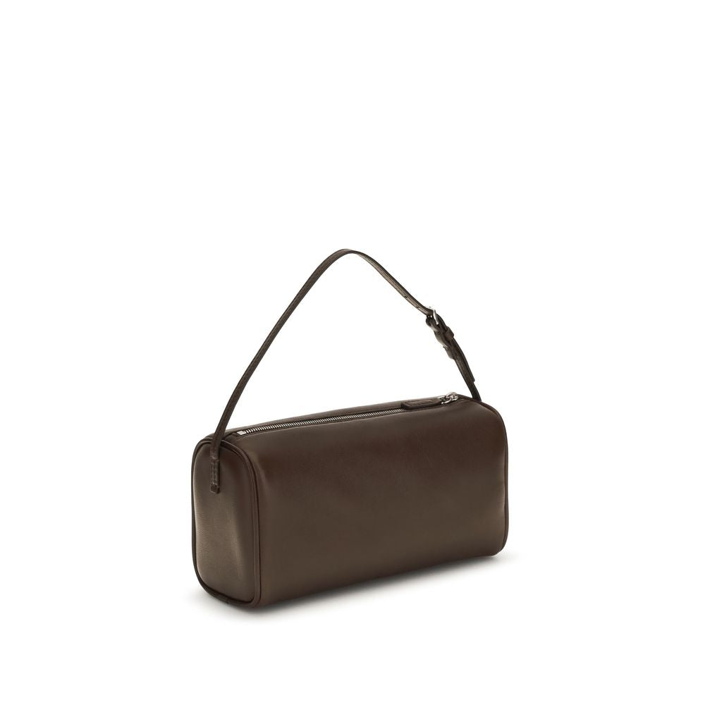 Le sac à bandoulière The Row en cuir de veau marron Bos Taurus