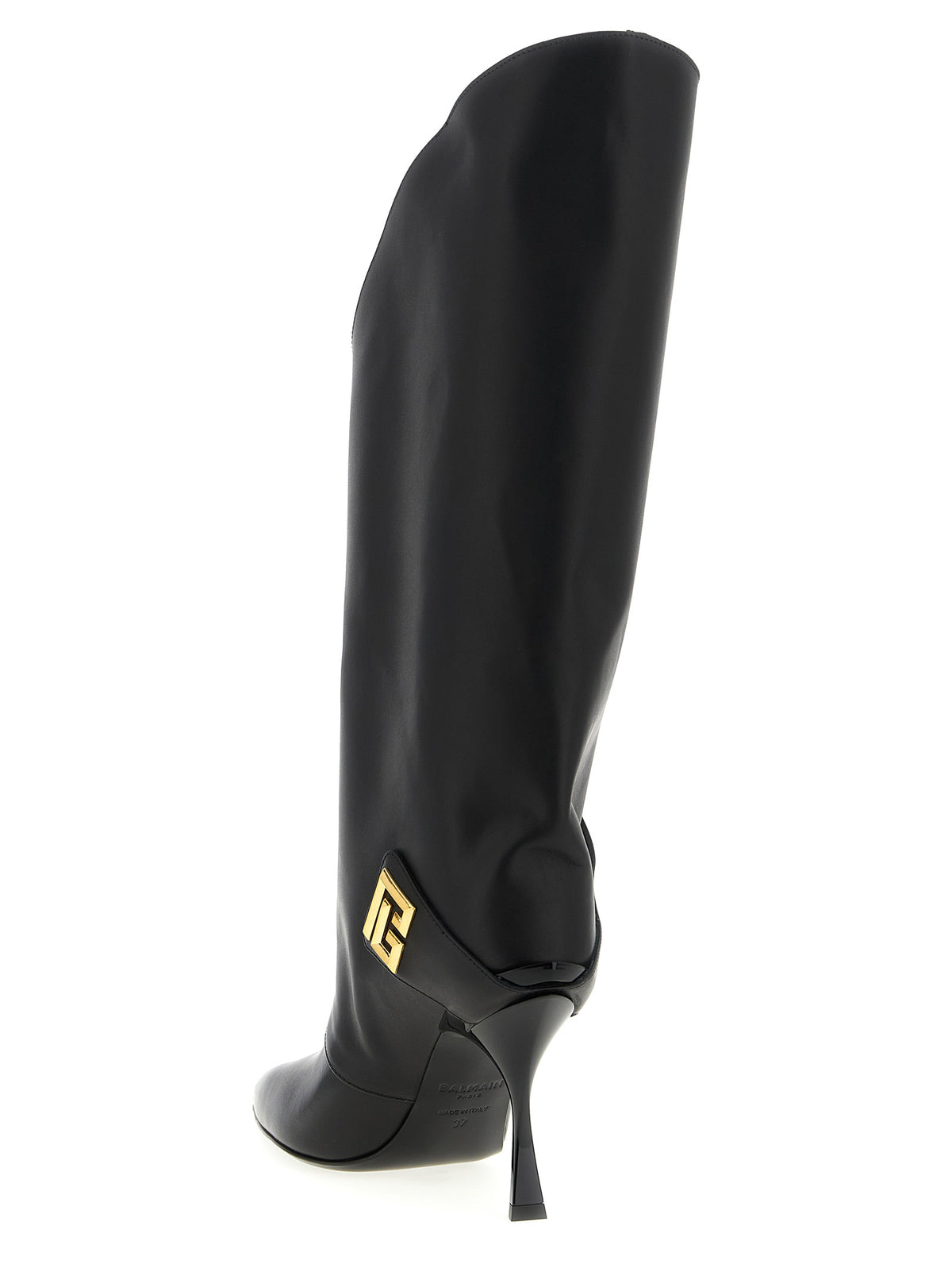 Cuissardes Balmain en cuir de veau noir