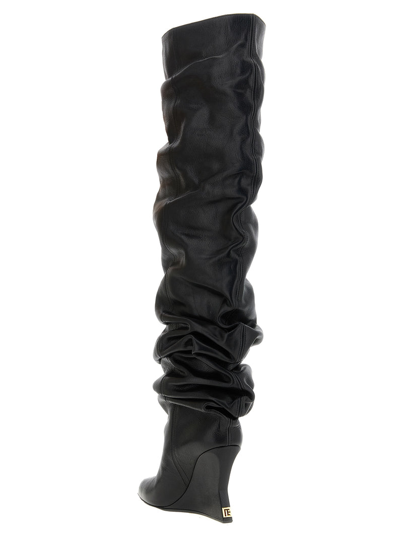 Balmain Black Calfskin Over The Knee