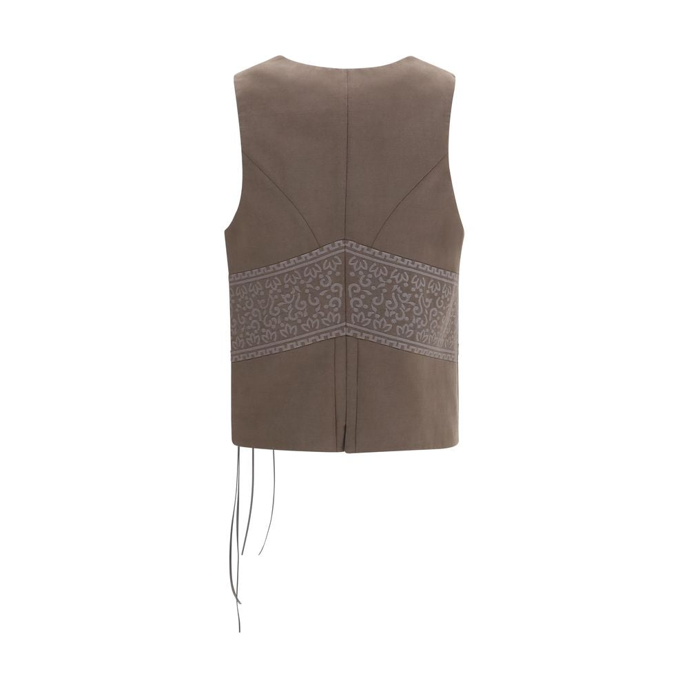 Veste sans manches en soie marron Giorgio Armani