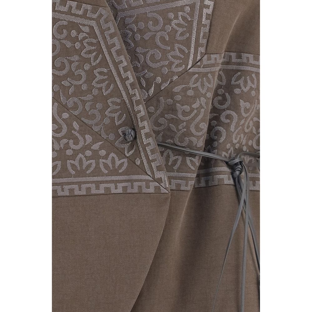 Veste sans manches en soie marron Giorgio Armani