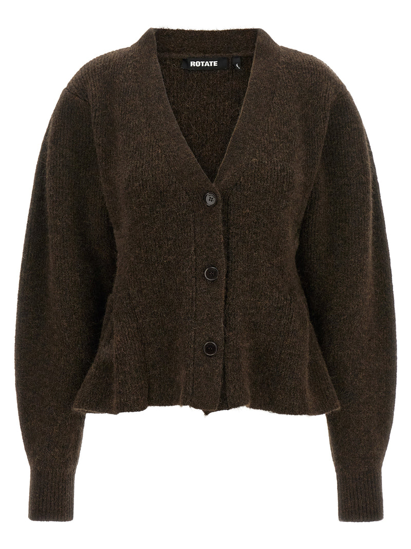 ROTATE BIRGER CHRISTENSEN Brown Wool Cardigan