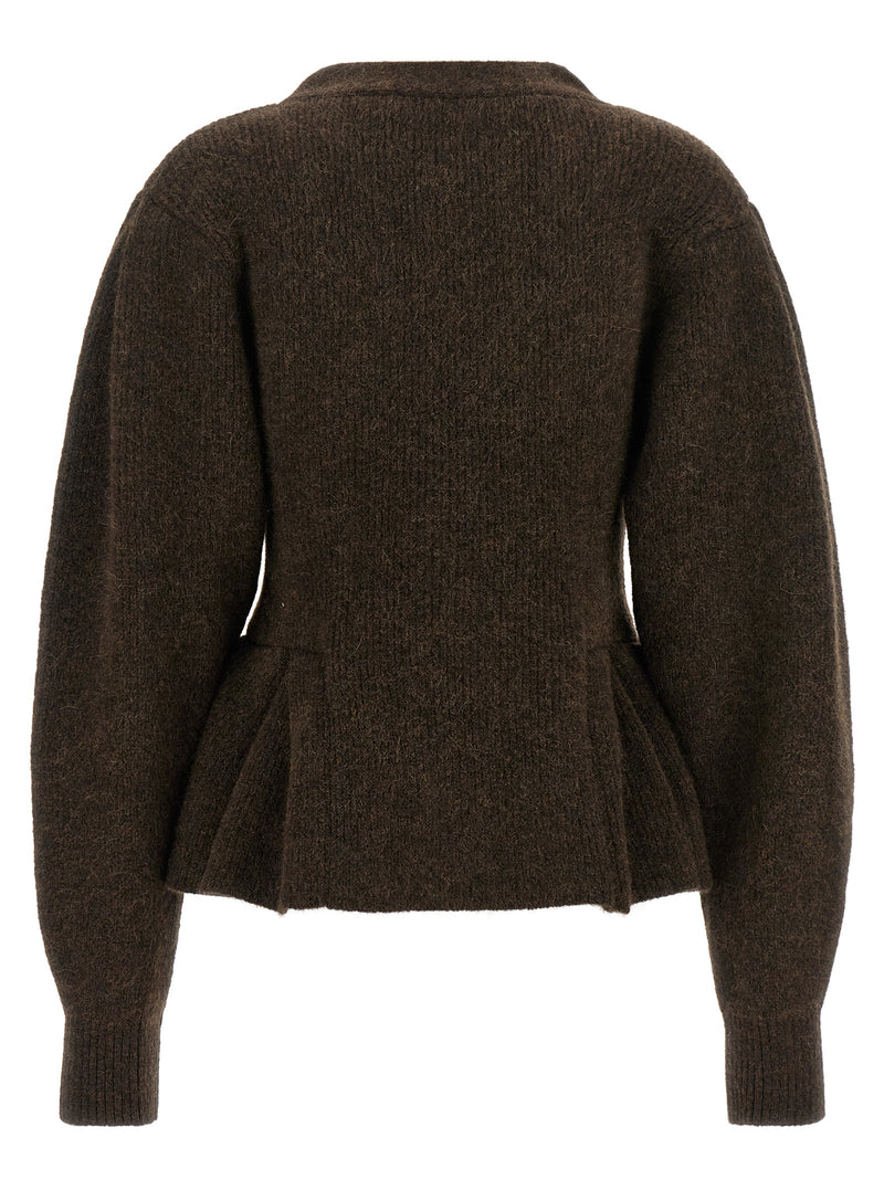 ROTATE BIRGER CHRISTENSEN Brown Wool Cardigan