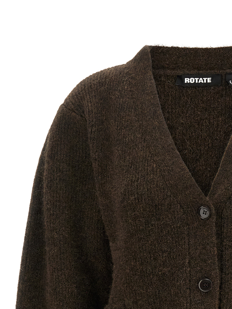ROTATE BIRGER CHRISTENSEN Brown Wool Cardigan