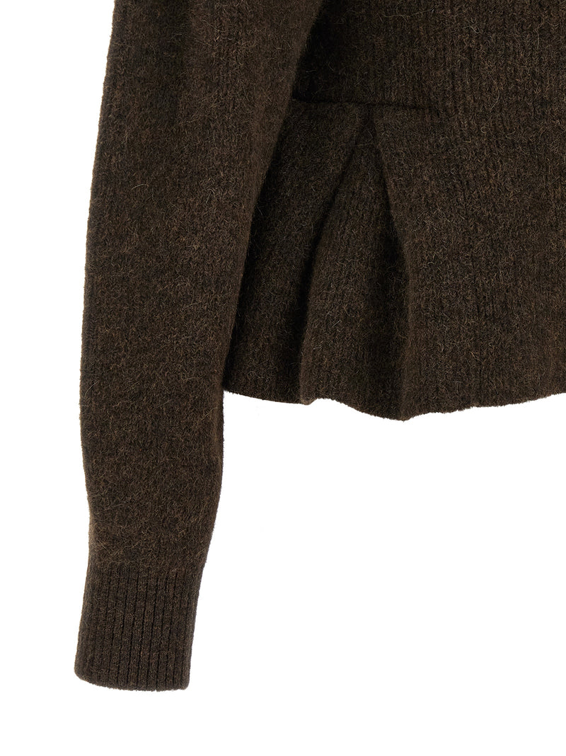 ROTATE BIRGER CHRISTENSEN Brown Wool Cardigan