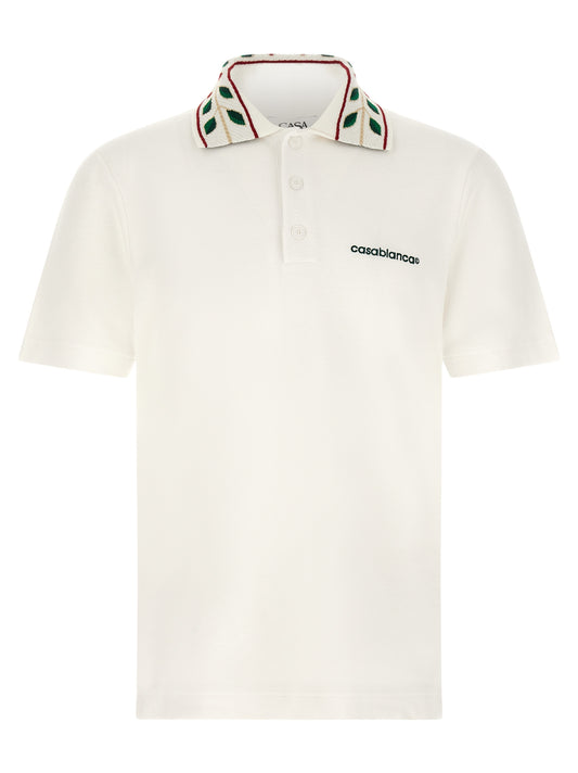 Casablanca White Organic Cotton Polo Shirt