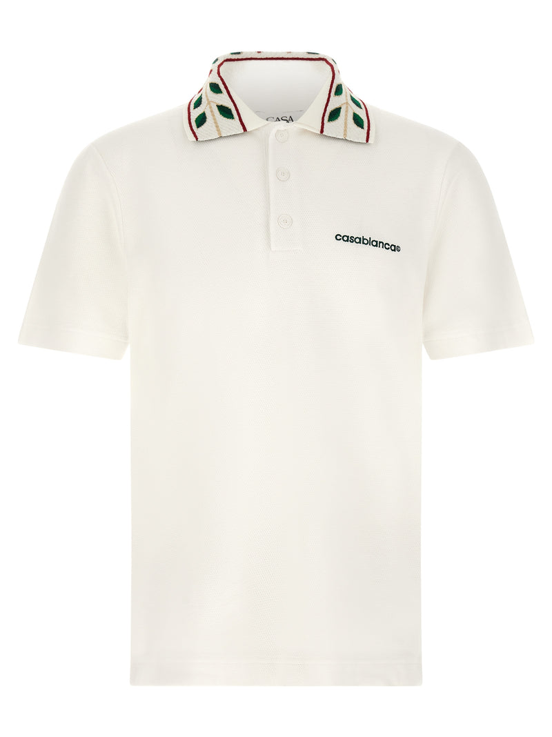 Casablanca White Organic Cotton Polo Shirt