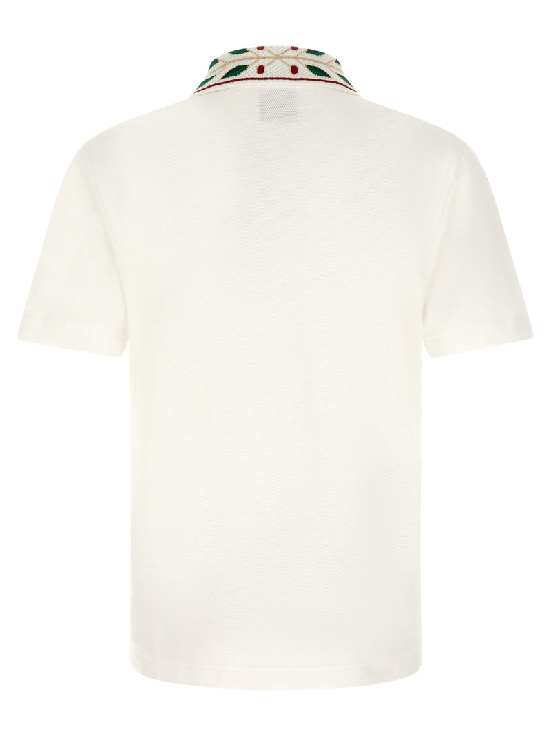 Casablanca White Organic Cotton Polo Shirt