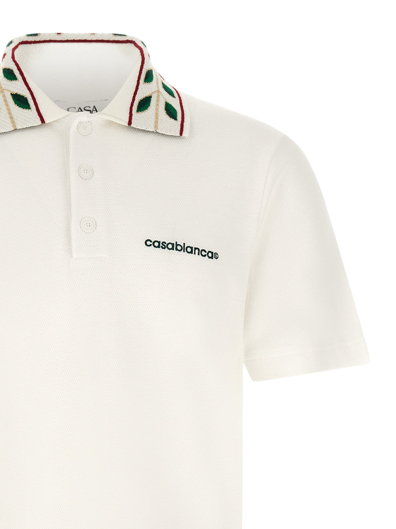 Casablanca White Organic Cotton Polo Shirt
