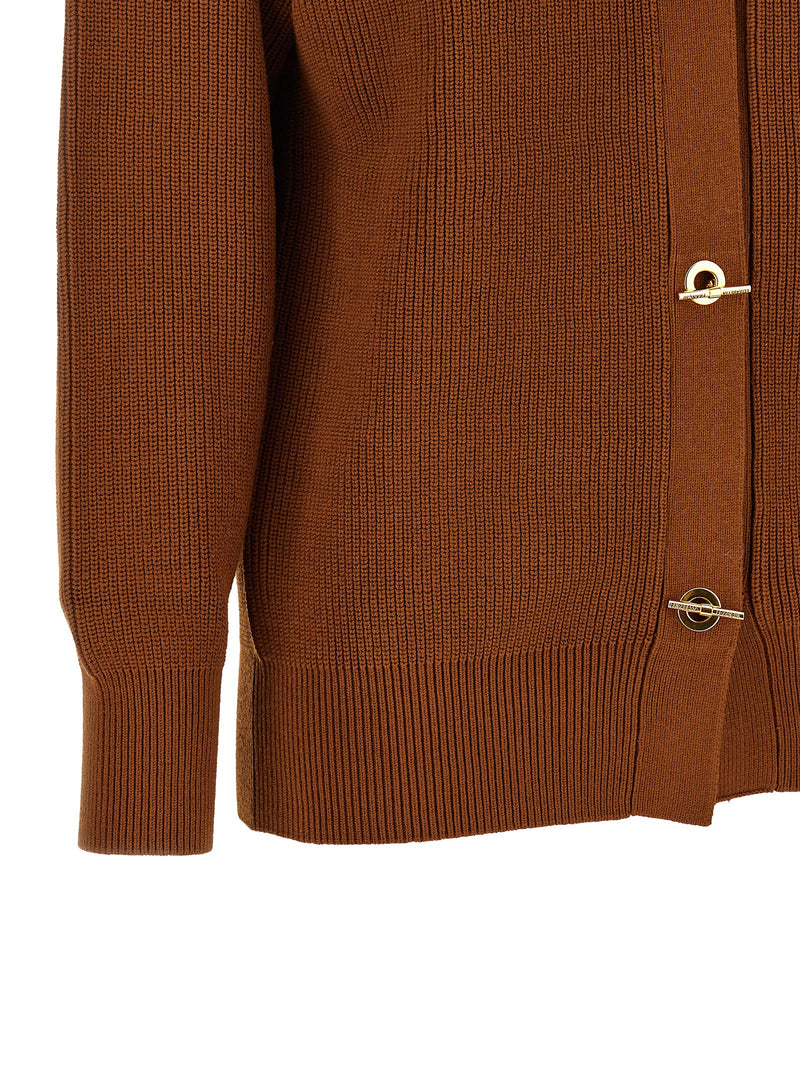 Elisabetta Franchi Brown Viscose Cardigan