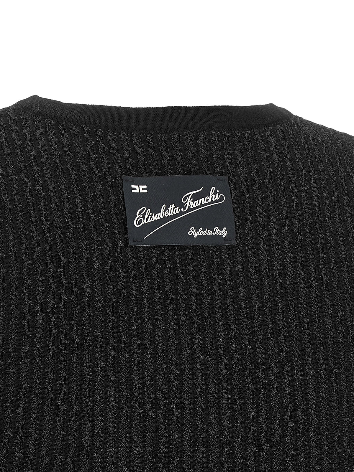 T-shirt sans manches noir en viscose Elisabetta Franchi