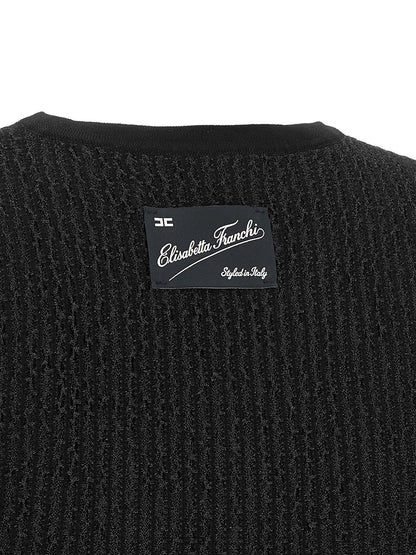 Elisabetta Franchi Black Viscose Sleeveles T-Shirt