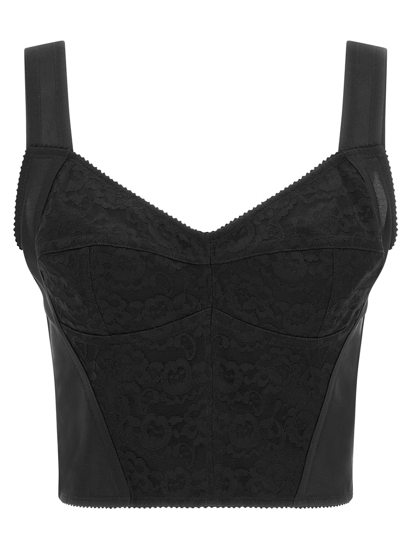 Dolce & Gabbana Black Polyamide Tank Tops