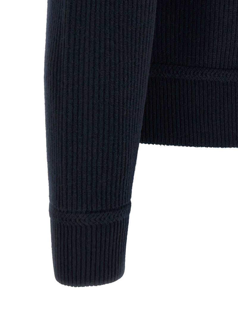 Tom Ford Blue Virgin Wool Full-Length Jacket