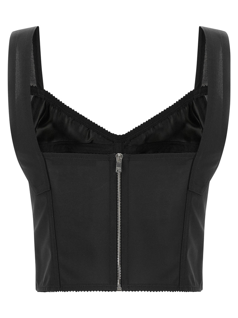 Dolce & Gabbana Black Polyamide Tank Tops