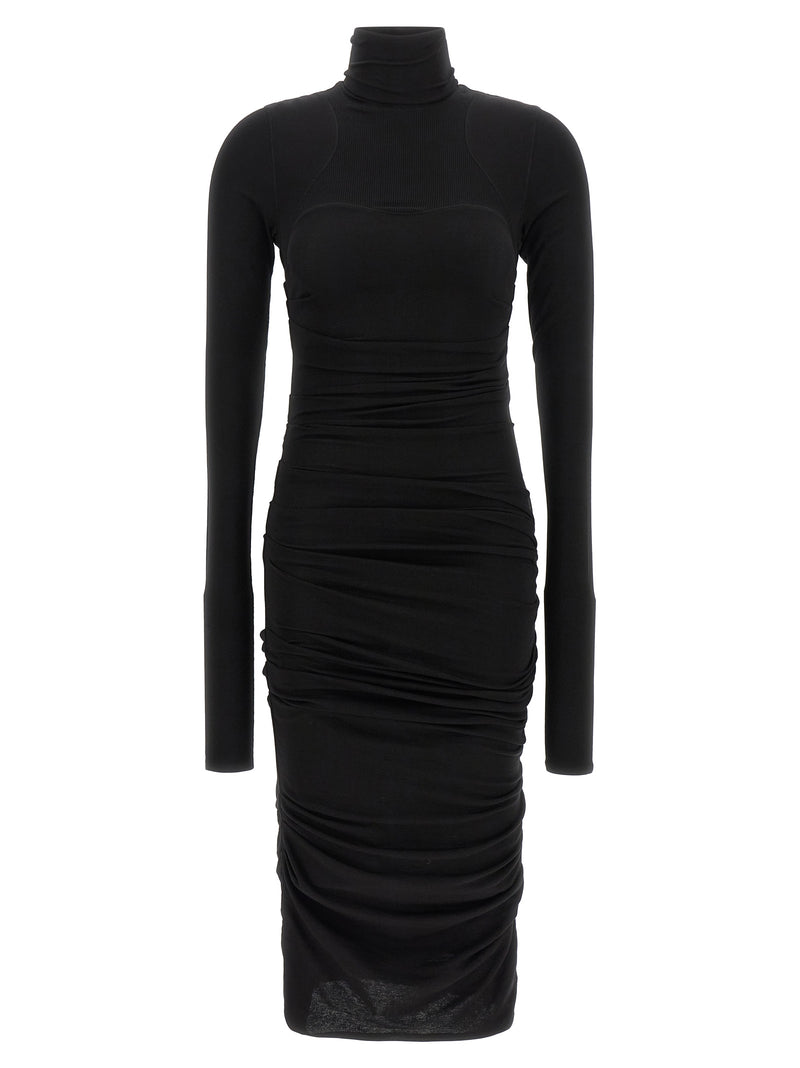 Elisabetta Franchi Black Lycra Midi Dress