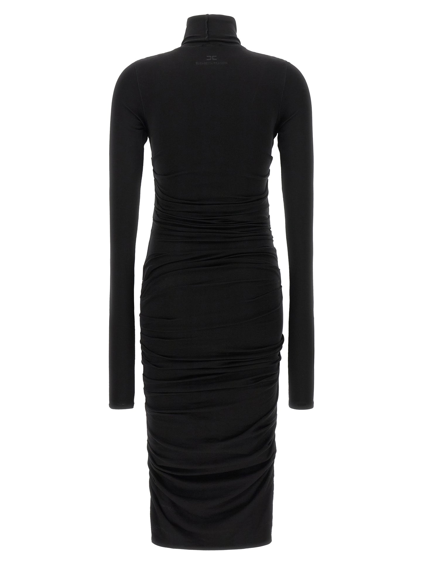 Elisabetta Franchi Black Lycra Midi Dress