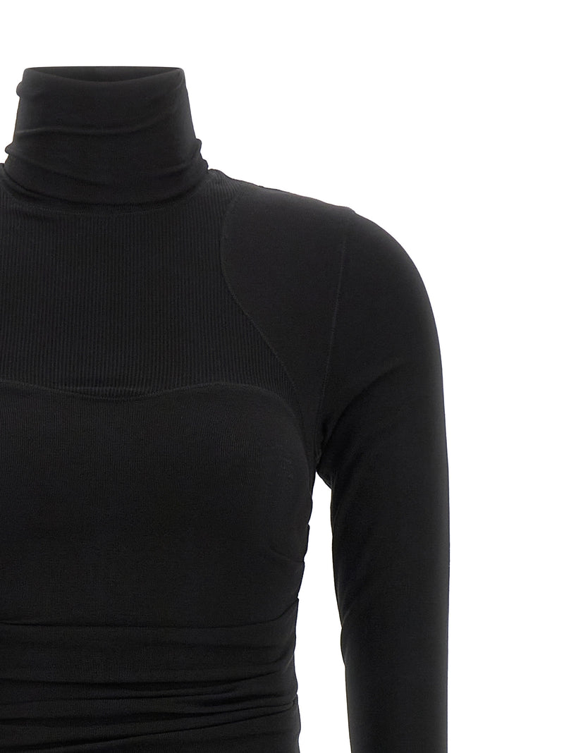 Elisabetta Franchi Black Lycra Midi Dress