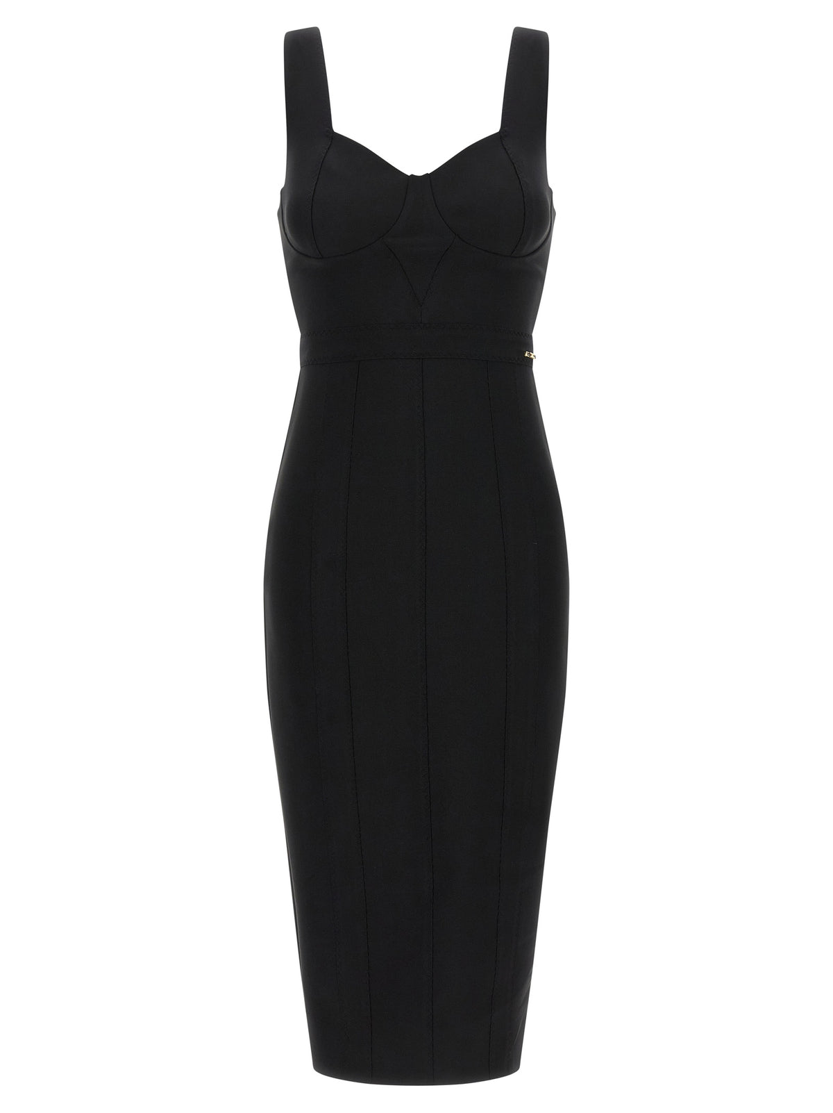 Robe mi-longue noire en polyamide Elisabetta Franchi