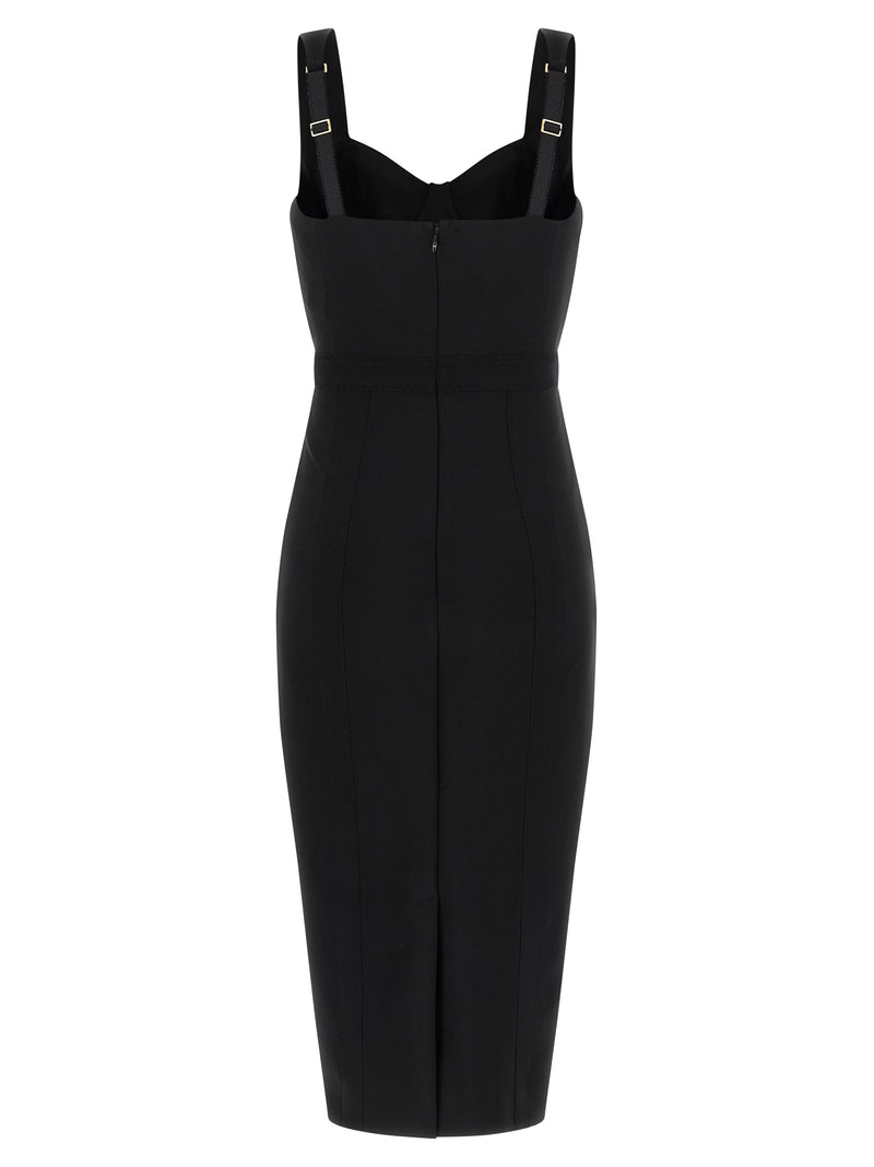 Elisabetta Franchi Black Polyamide Midi Dress